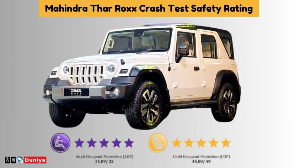 Mahindra Thar Roxx Crash Test Safety Rating